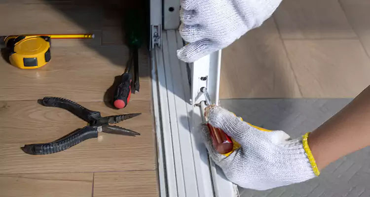 Backyard Sliding Door Track Repair in Princeton, FL